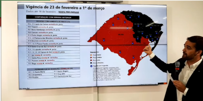 RS volta a ter bandeira preta no mapa preliminar do distanciamento